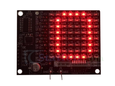 64-SMD 0805 Red LED Dot Matrix Display Electronic Soldering Practice Kit